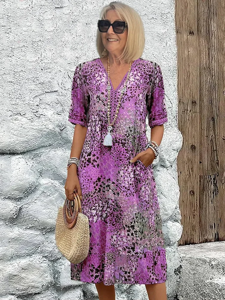 Sofia | Elegantes Blumen-Midi-Kleid mit Bauchbedeckung - Image 5